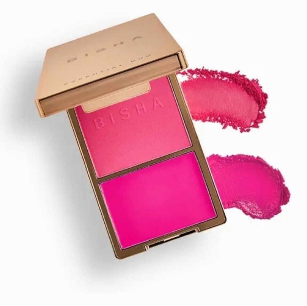 BISHA Essential Duo Blush- Dubai (bright pink) Creamy Blush/Matching Powder - Picture 1 of 7